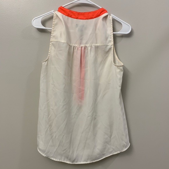 J. Crew Cream & Orange Sleeveless Blouse - Picture 3 of 3